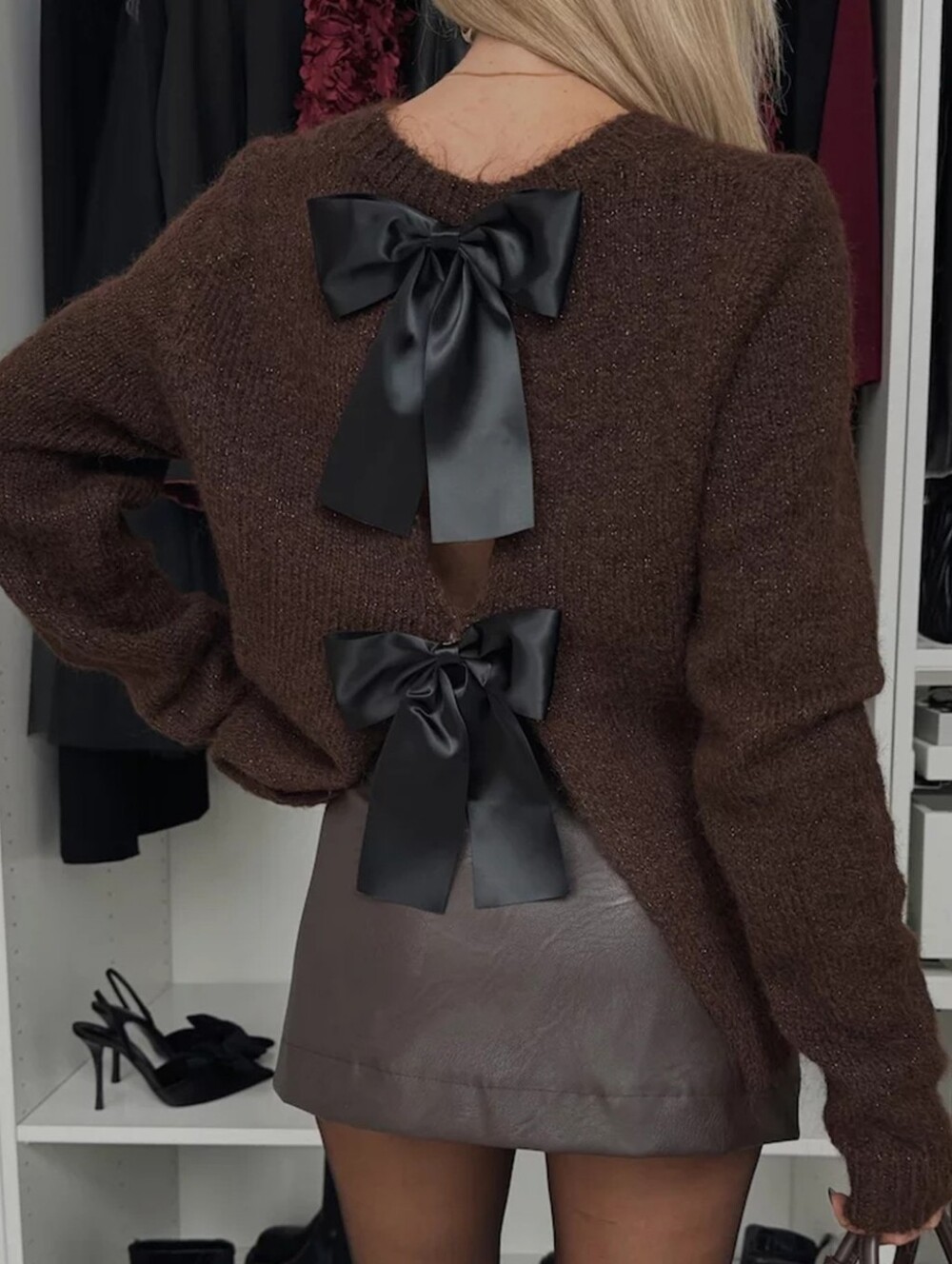 Bow You Later Sweater - Coffee
